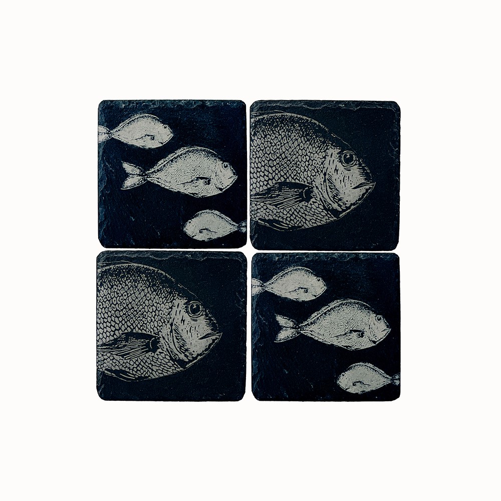 Picture of 4 Slate Coasters - Fish Mix