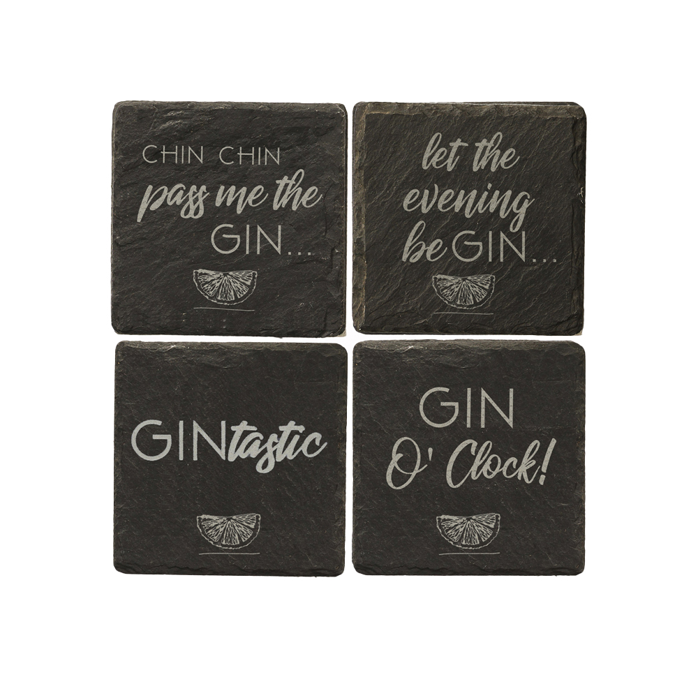 Picture of 4 Gin Slate Coasters