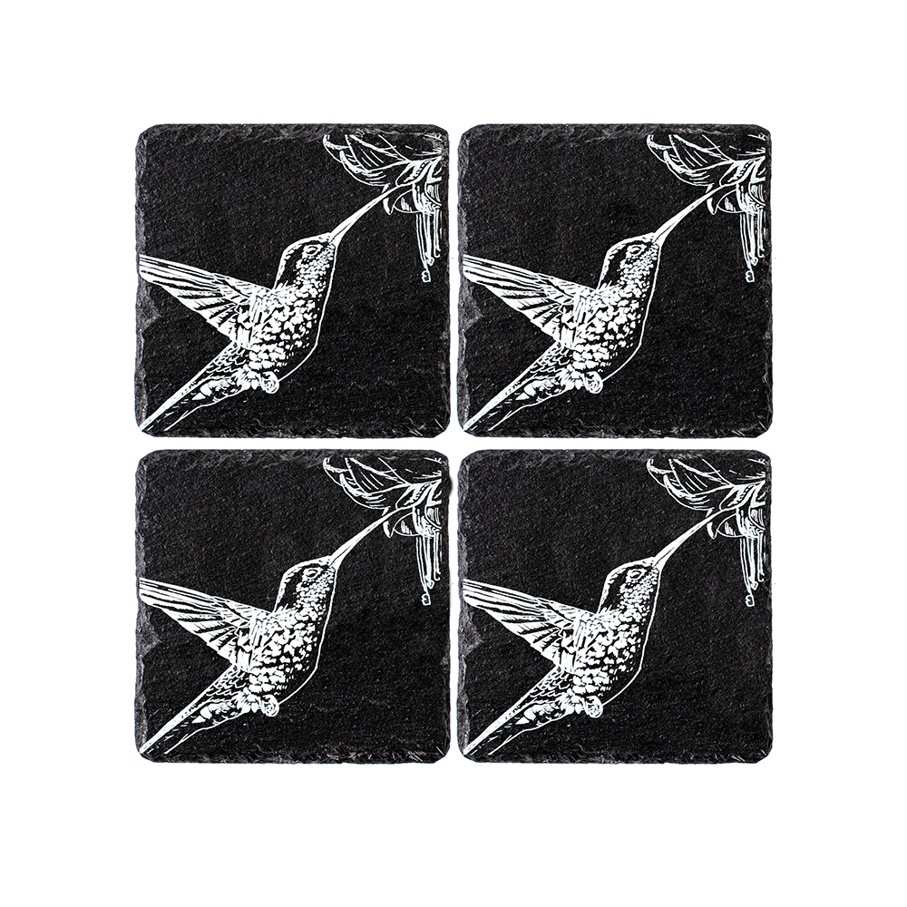 Picture of 4 Hummingbird Slate Coasters