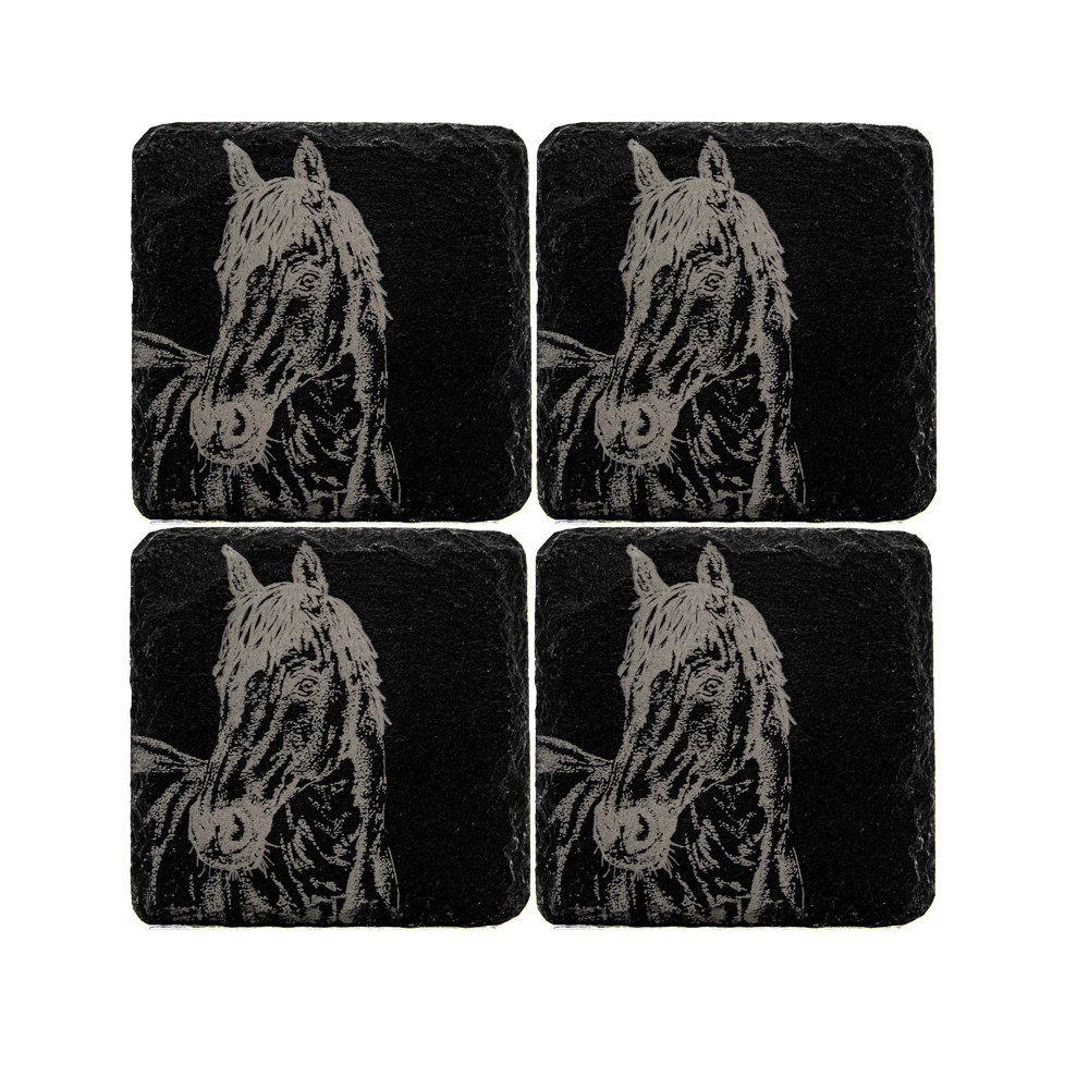 Picture of 4 Horse Portrait Slate Coasters