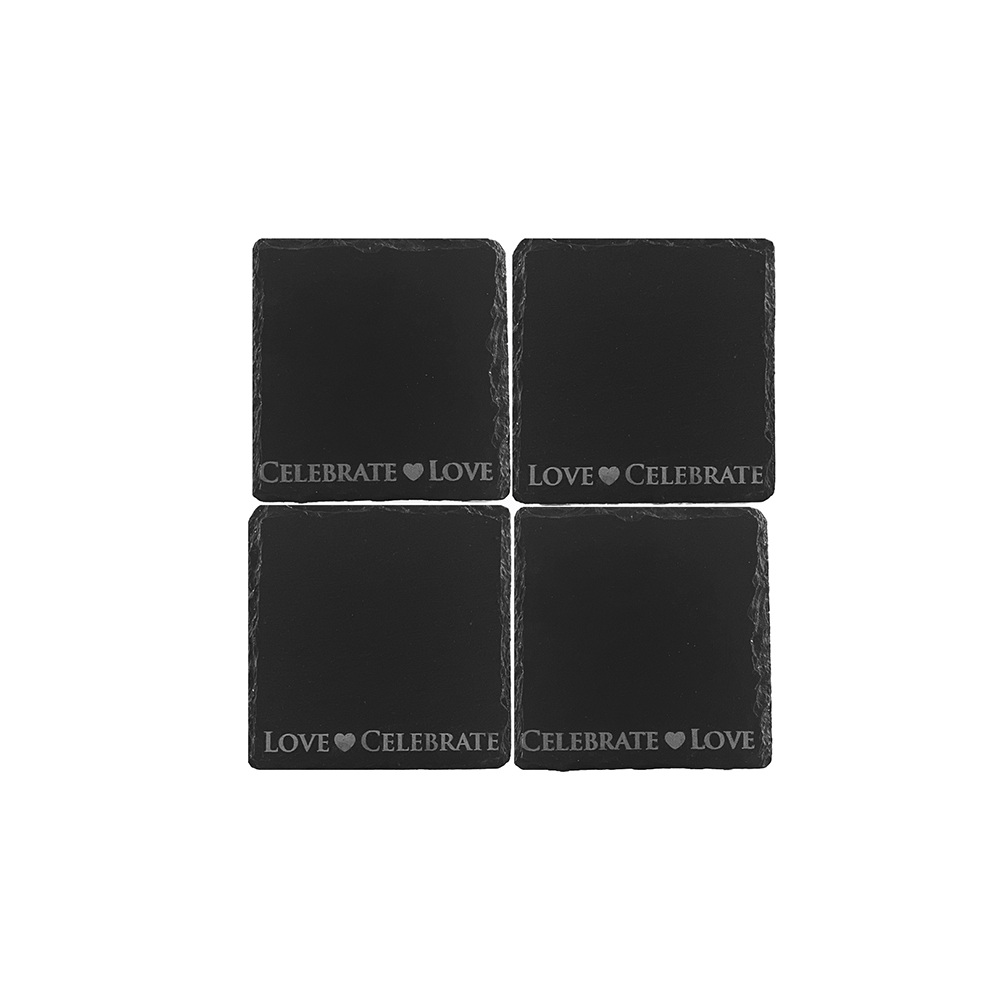 Picture of 4 Love & Celebrate Slate Coasters