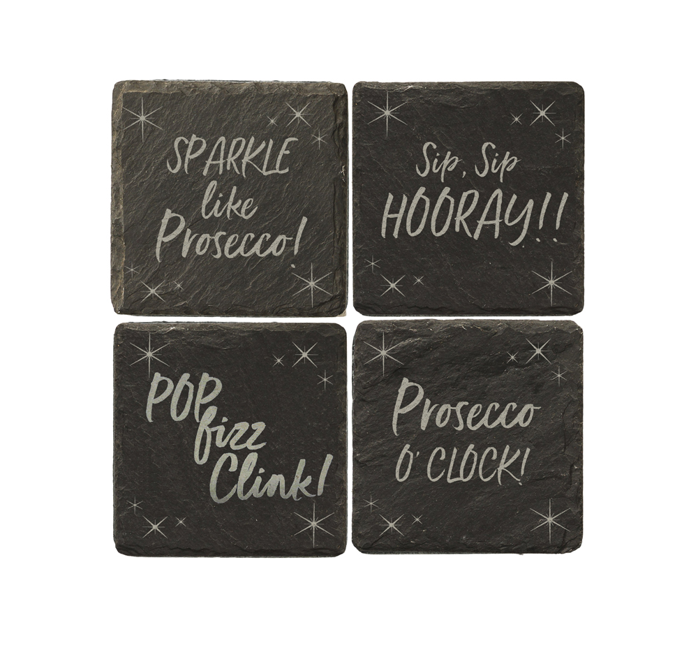 Picture of 4 Prosecco Slate Coasters
