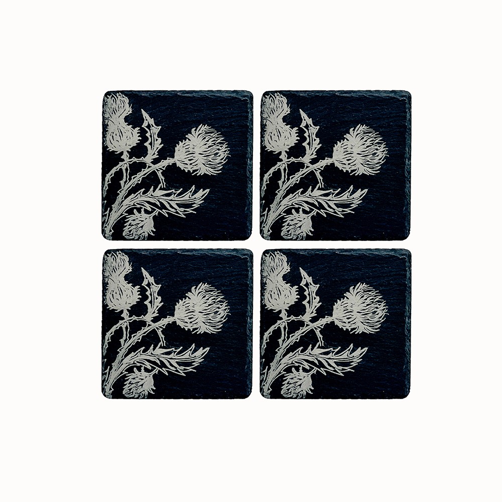 Picture of 4 Slate coasters  - Thistle Trio
