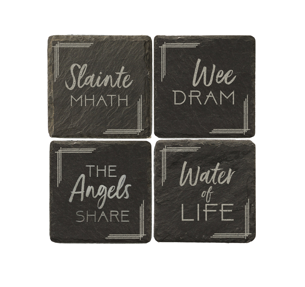 Picture of 4 Whisky Slate Coasters