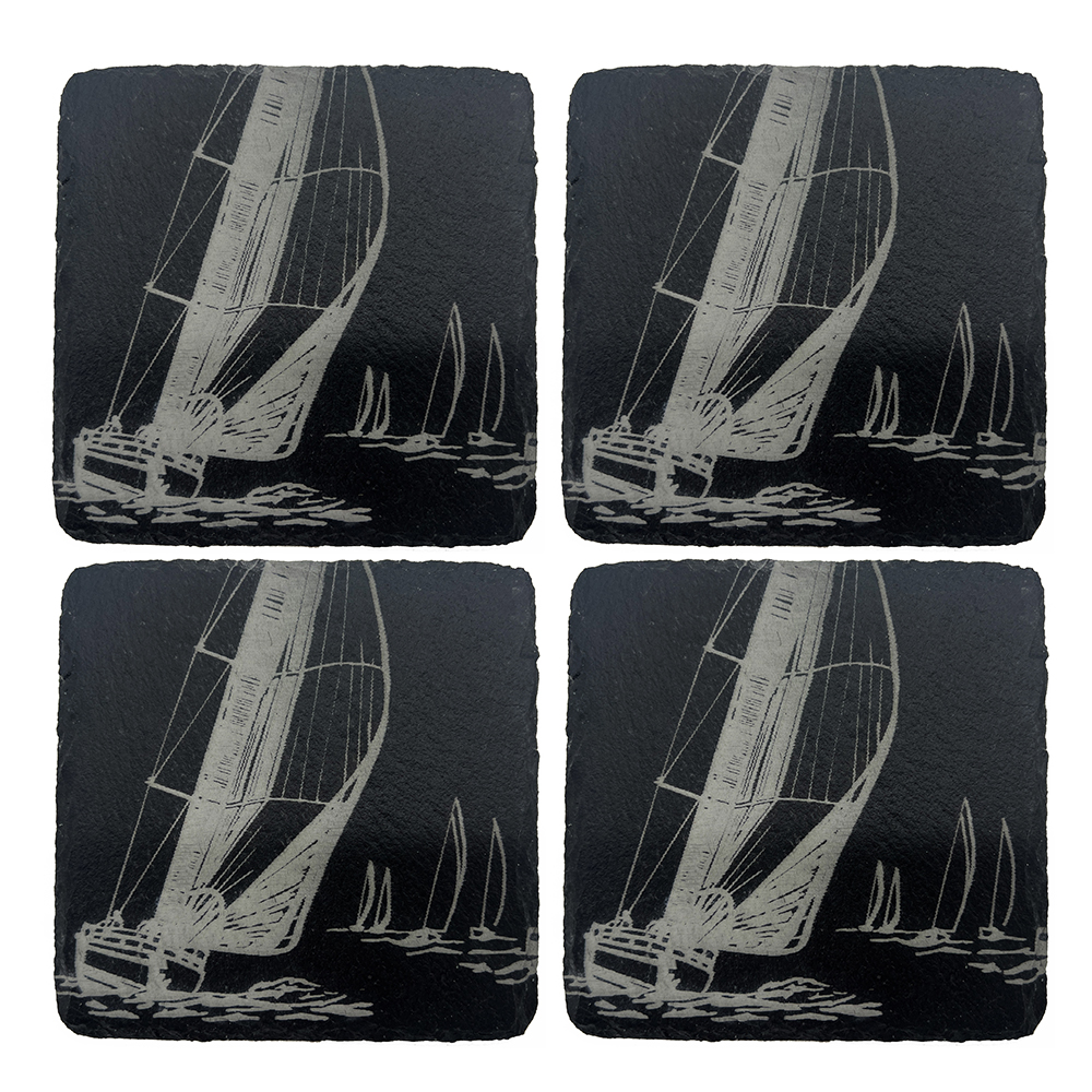 Picture of 4 Slate Coasters - Yachting