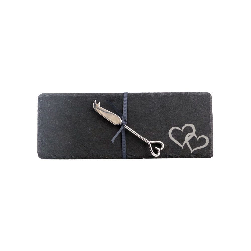 Picture of Single Mini Slate Cheese Board & Knife Set - Love 