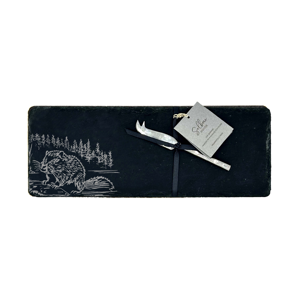 Picture of Single Mini Slate Cheese Board & Knife Set - Beave