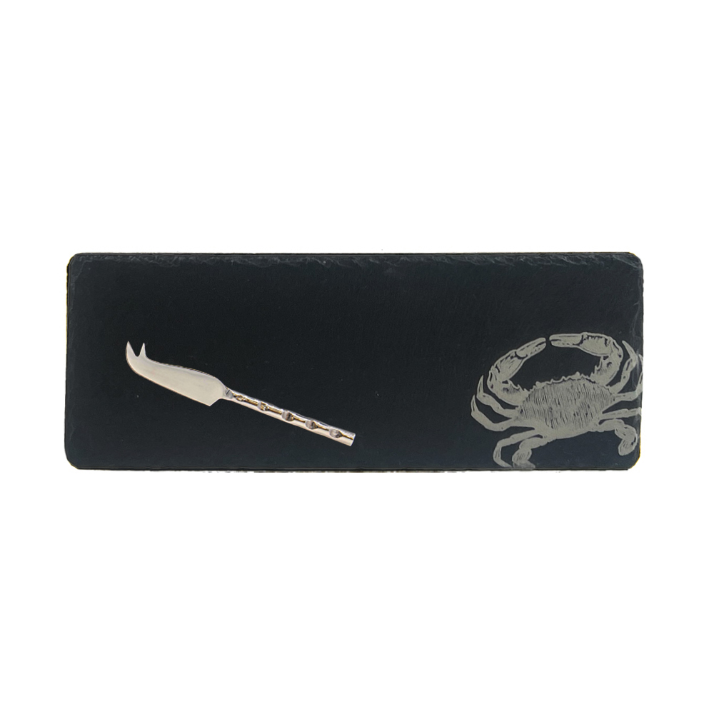Picture of Single Mini Slate Cheese Board & Knife Set - Crab