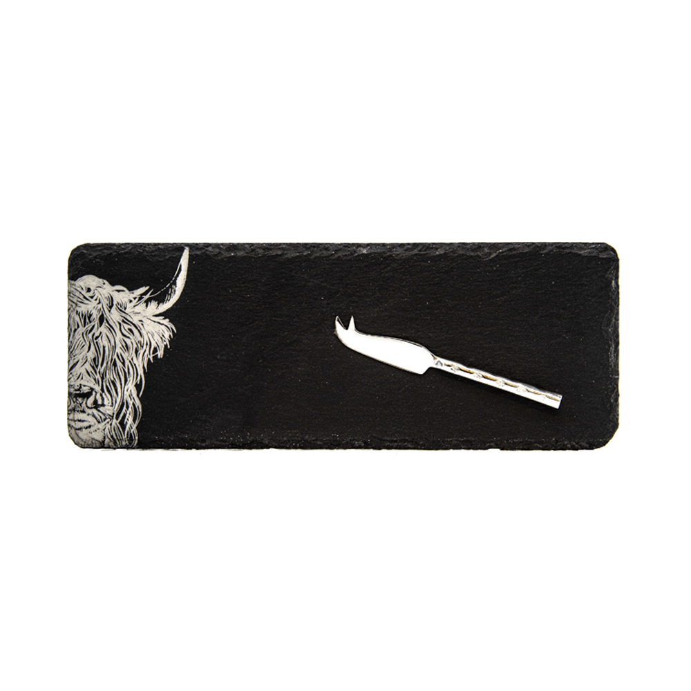 Picture of Single Mini Slate Cheese Board & Knife Set - Highl