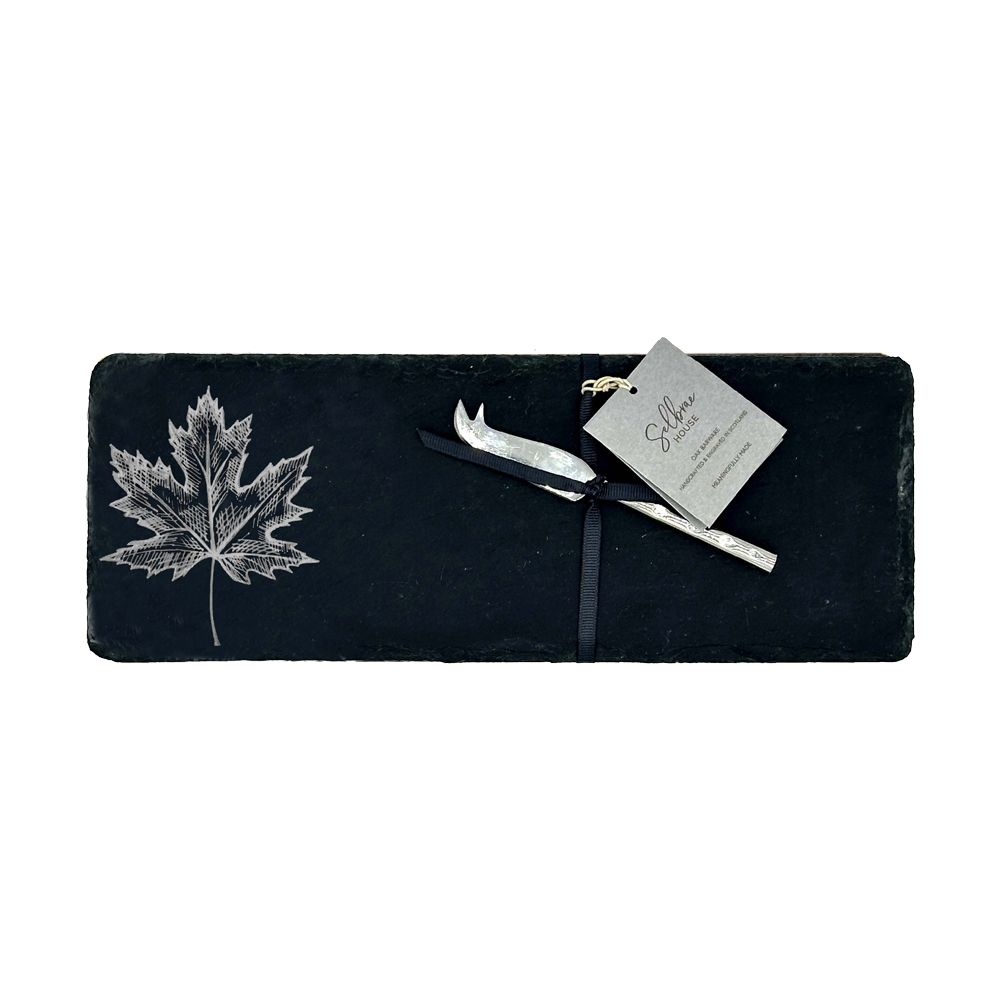 Picture of Single Mini Slate Cheese Board & Knife Set - Maple