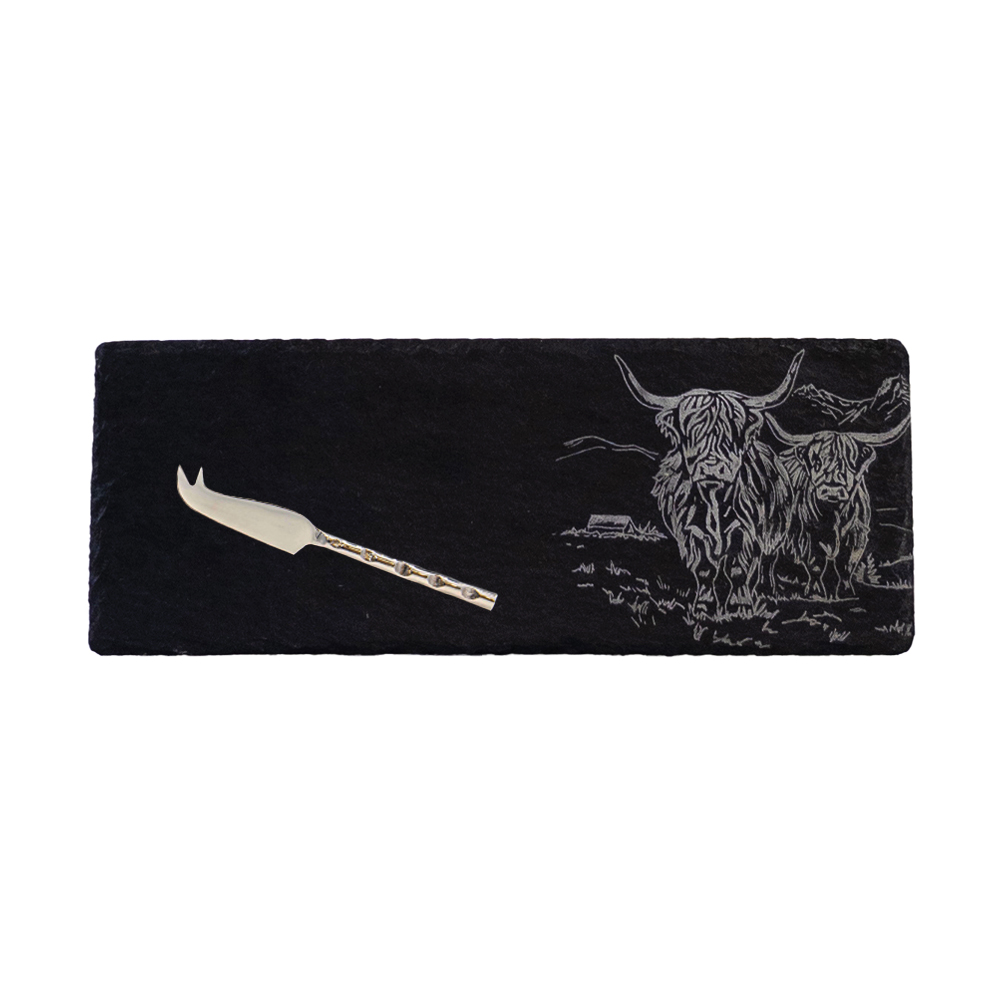 Picture of Single Mini Slate Cheese Board & Knife Set -  Scen