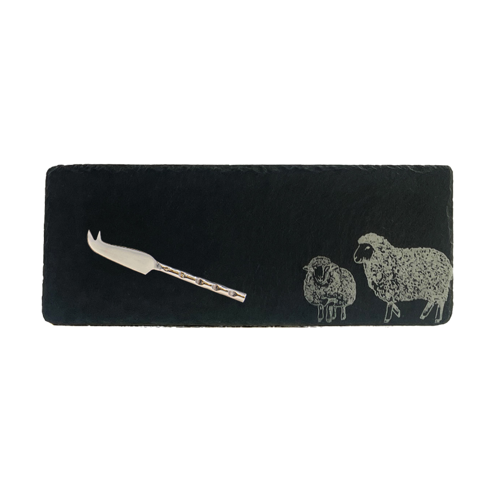 Picture of Single Mini Slate Cheese Board & Knife Set - Sheep