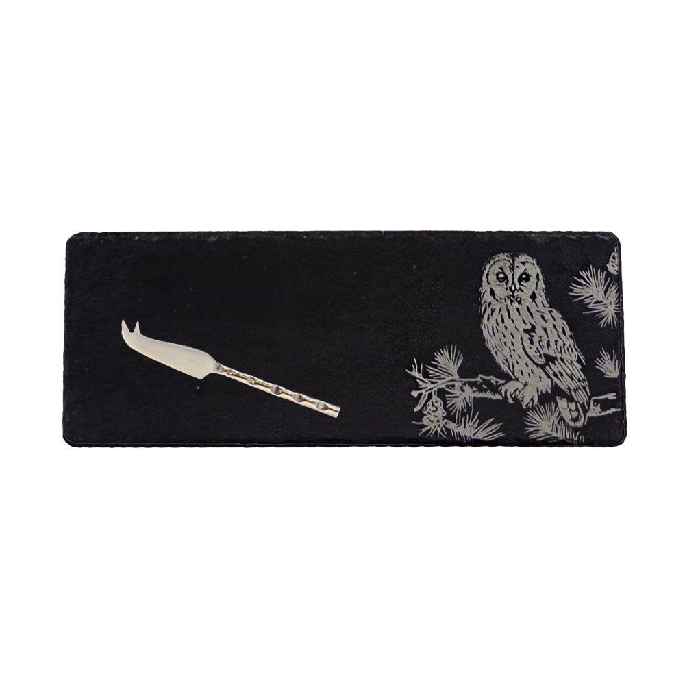 Picture of Single Mini Slate Cheese Board & Knife Set - Tawny