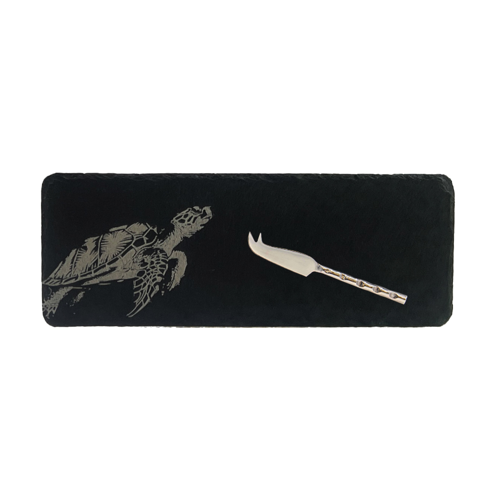 Picture of Single Mini Slate Cheese Board & Knife Set - Turtl