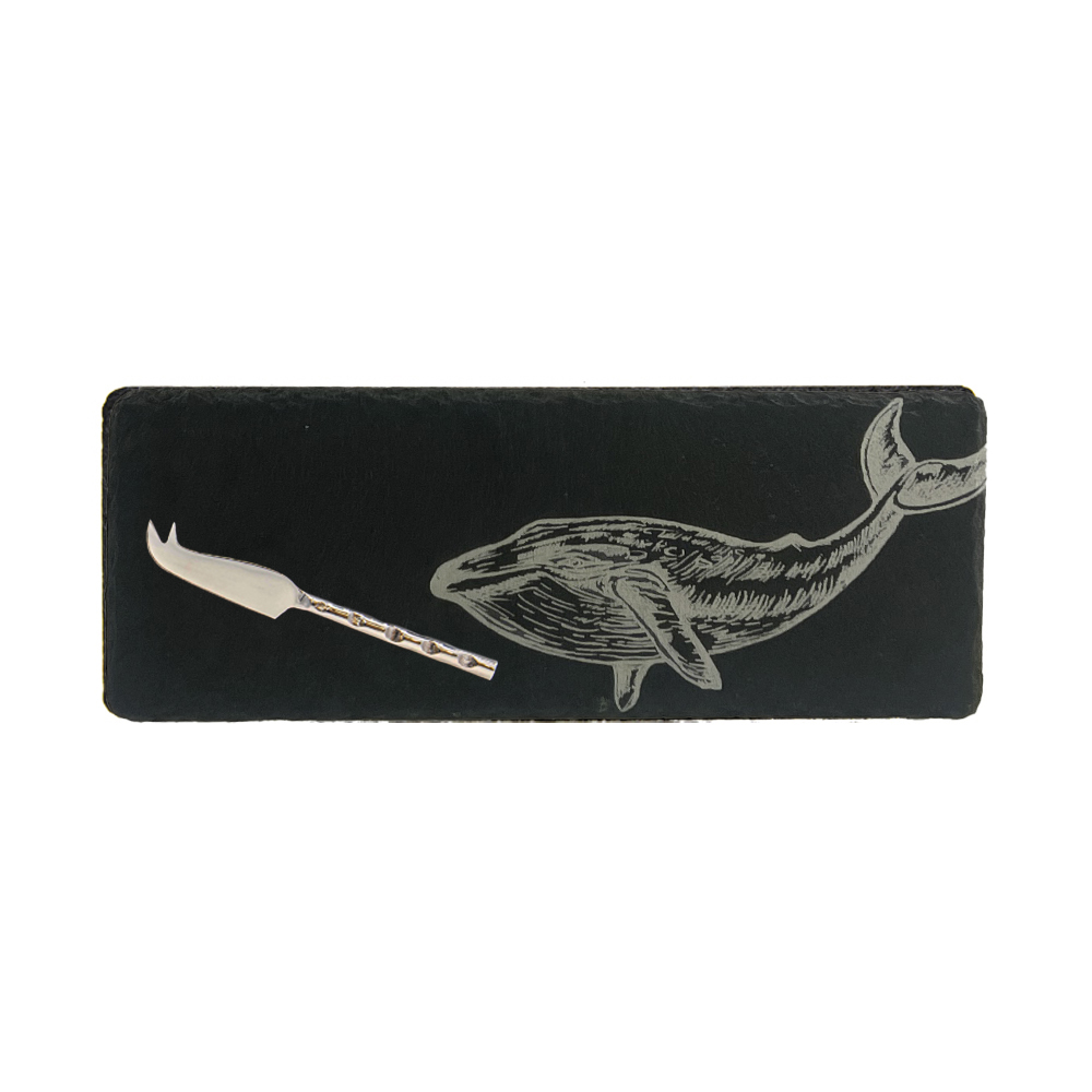 Picture of Single Mini Slate Cheese Board & Knife Set - Whale