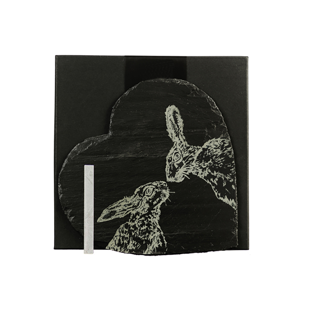 Picture of Kissing Hare Heart Slate Cheese Board w Chalk Penc