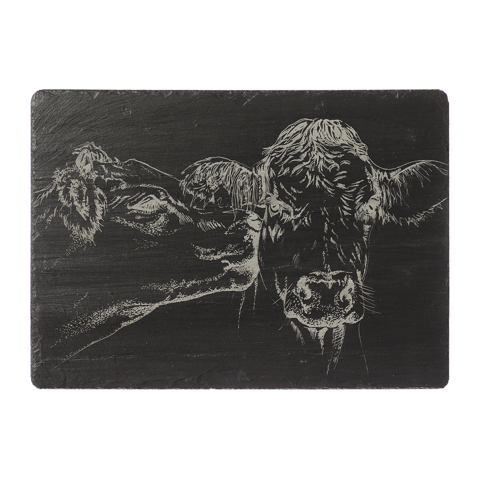 Picture of Kissing Cows Slate Cheese Board