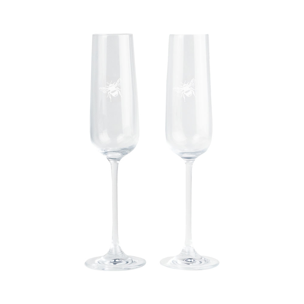 Picture of 2 Champagne Flutes - Bee