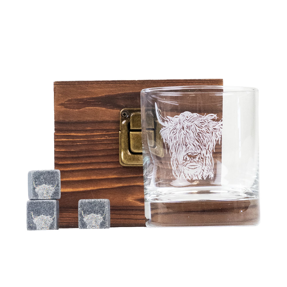 Picture of Single Glass & Whisky Stone Set - HC