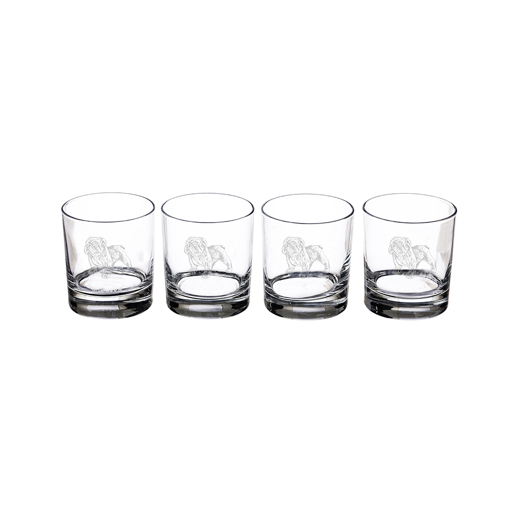 Picture of 4 Glass Tumblers - Bulldog