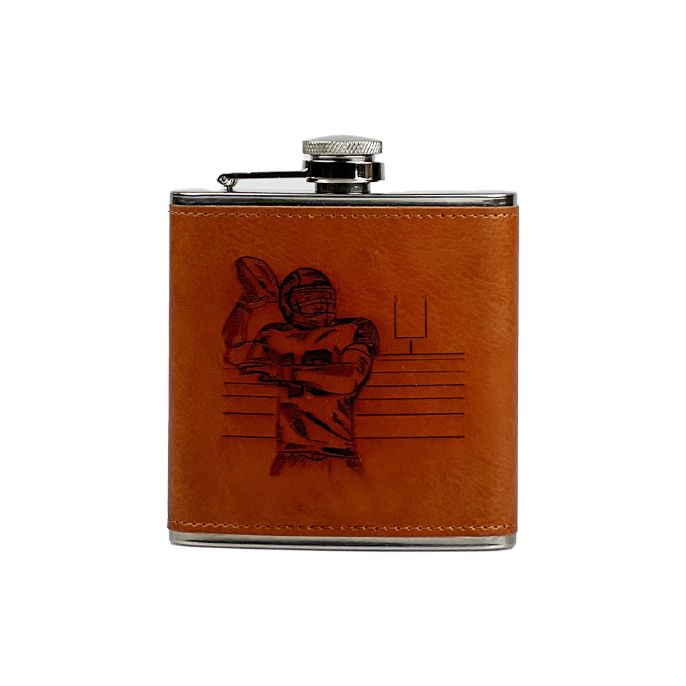 Picture of Leather Hip Flask - American Football