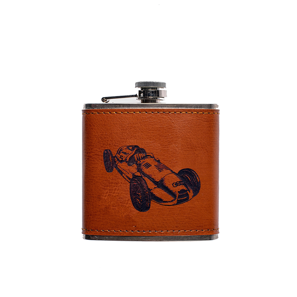 Picture of Leather Hip Flask - Vintage Racing Car