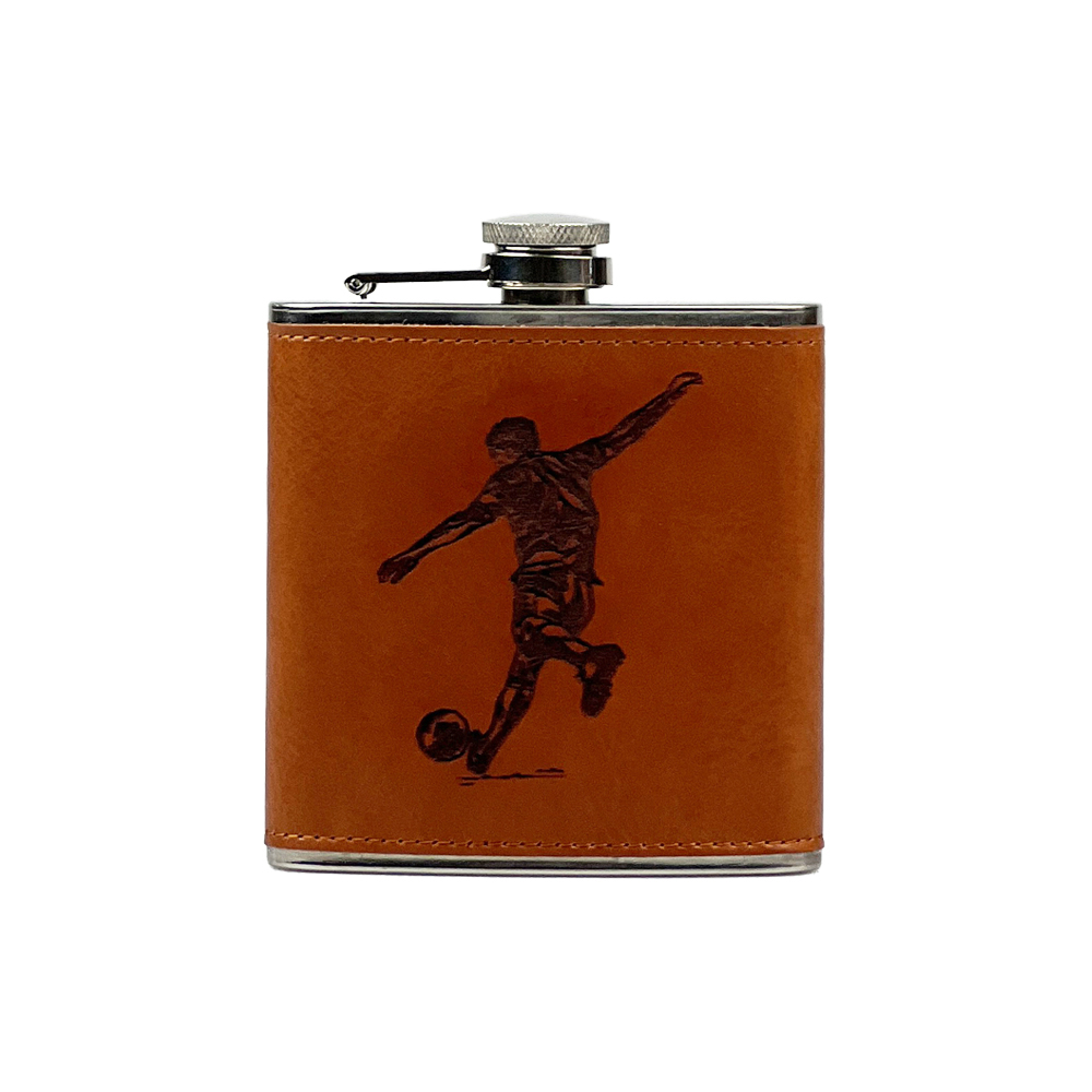 Picture of Leather Hip Flask - Football