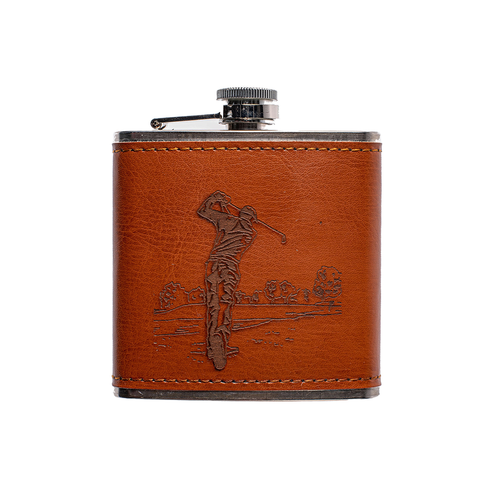 Picture of Golf Leather Hip Flask