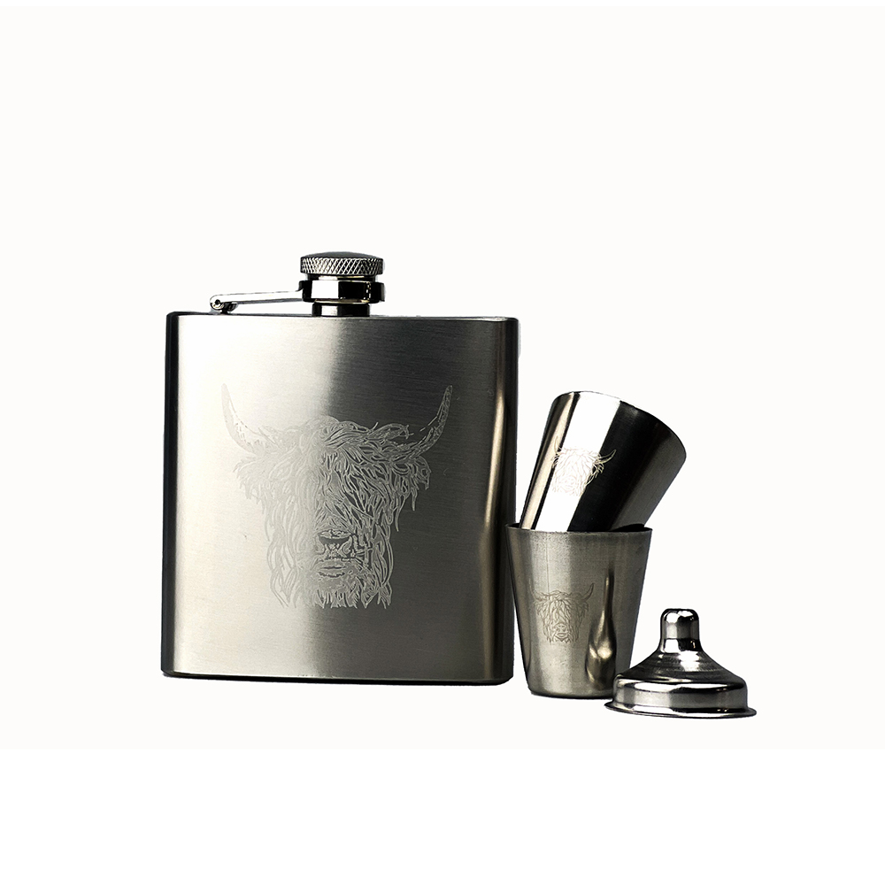 Picture of Highland Cow Hip Flask & Cup Set