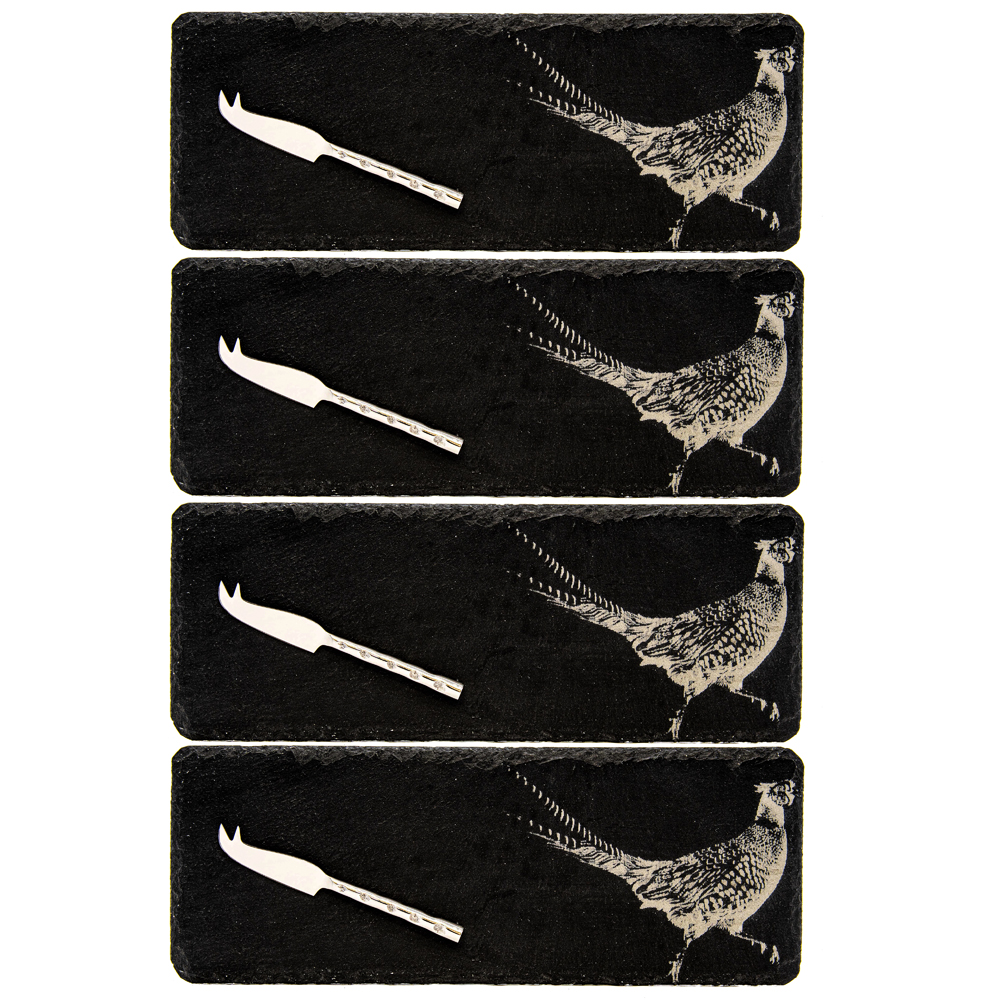 Picture of 4 Pheasant Mini Slate Cheese Board & Knife Sts