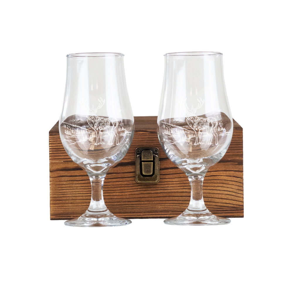 Picture of Set of 2 Beer Glass in Box - Stag Scenic