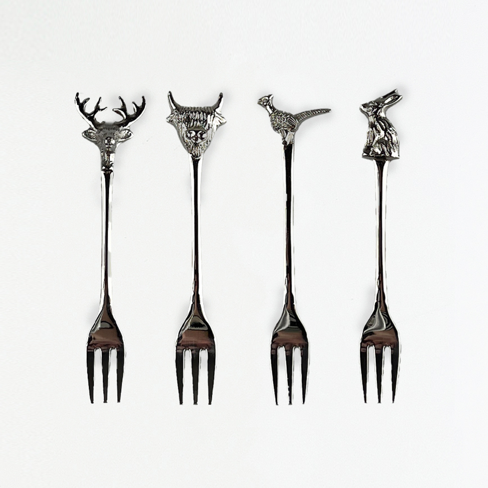 Picture of 4 Pastry Forks - Country Animals