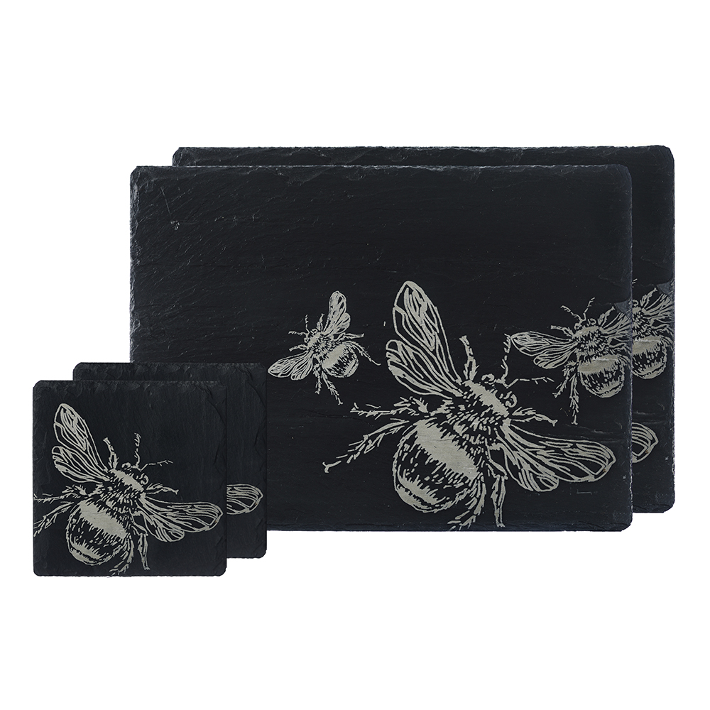 Picture of 2 Bee Slate Coasters & Place Mats