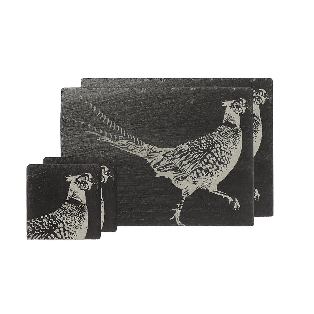 Picture of 2 Pheasant Slate Coasters & Place Mats