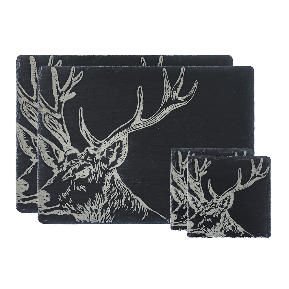 Picture of 2 Stag Slate Coasters & Place Mats