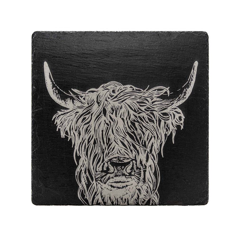 Picture of Highland Cow Slate Pot Stand