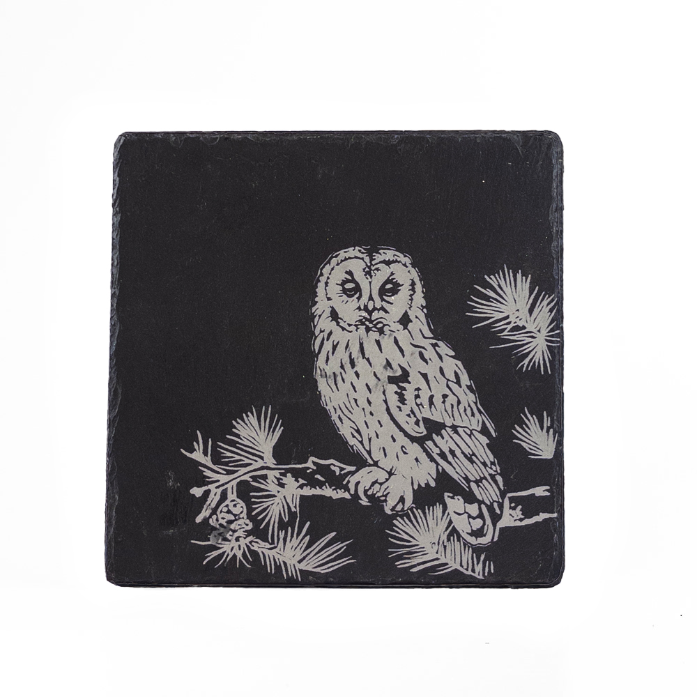 Picture of Slate Pot Stand - Tawny Owl