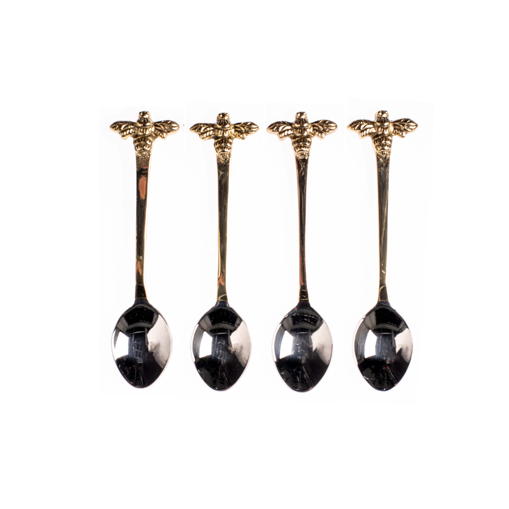 Picture of 4 Gold Bee Spoons