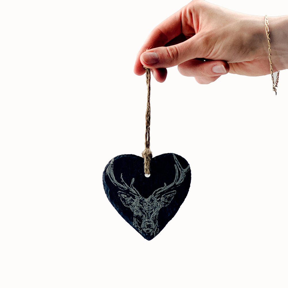 Picture of Slate Decoration -Heart - Stag