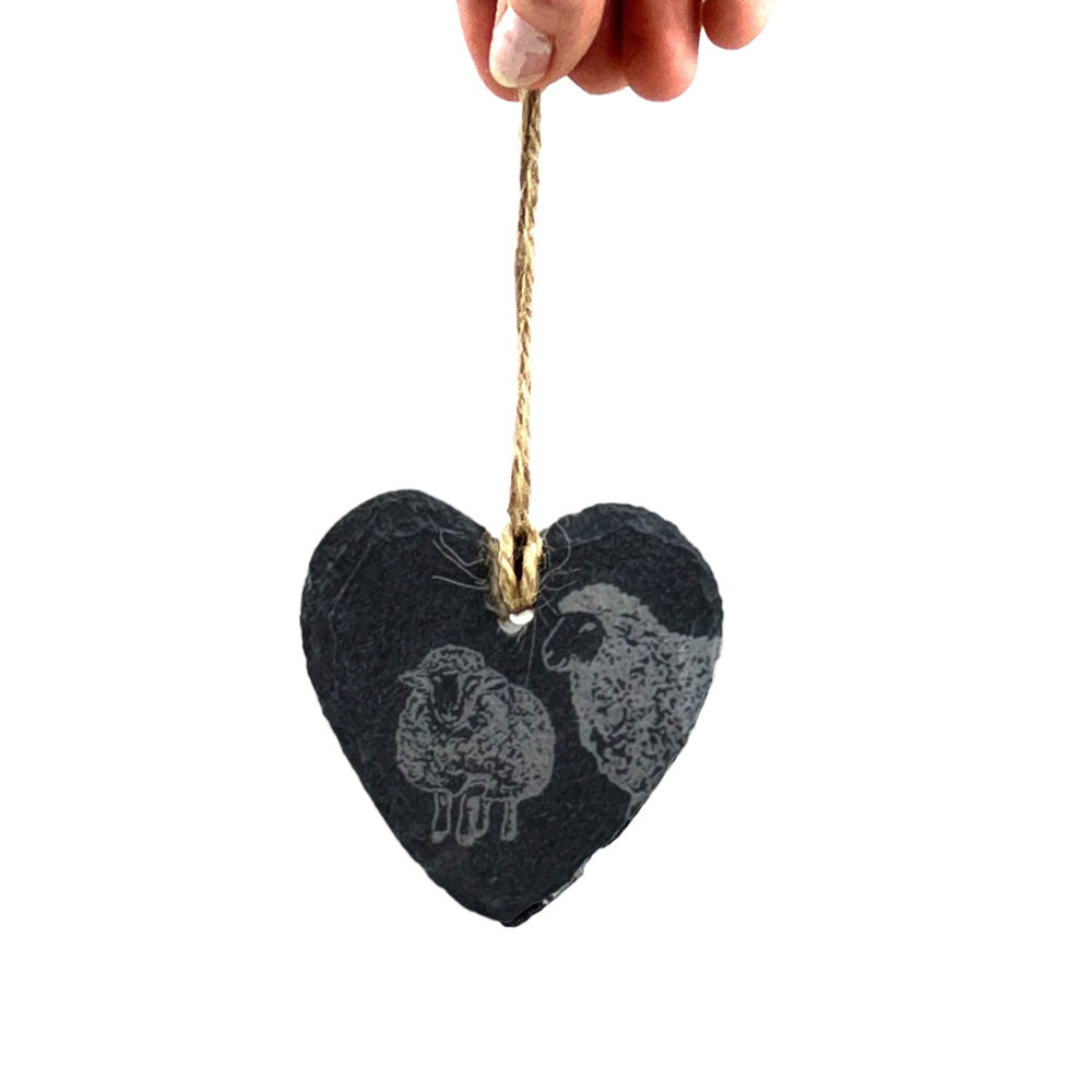 Picture of Slate Decoration -Heart -Sheep