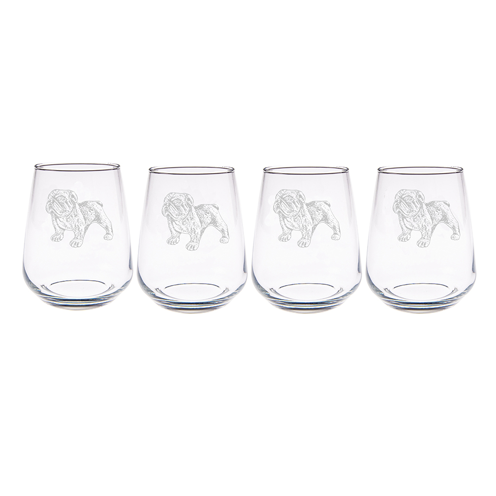 Picture of 4 Bulldog Stemless Glasses