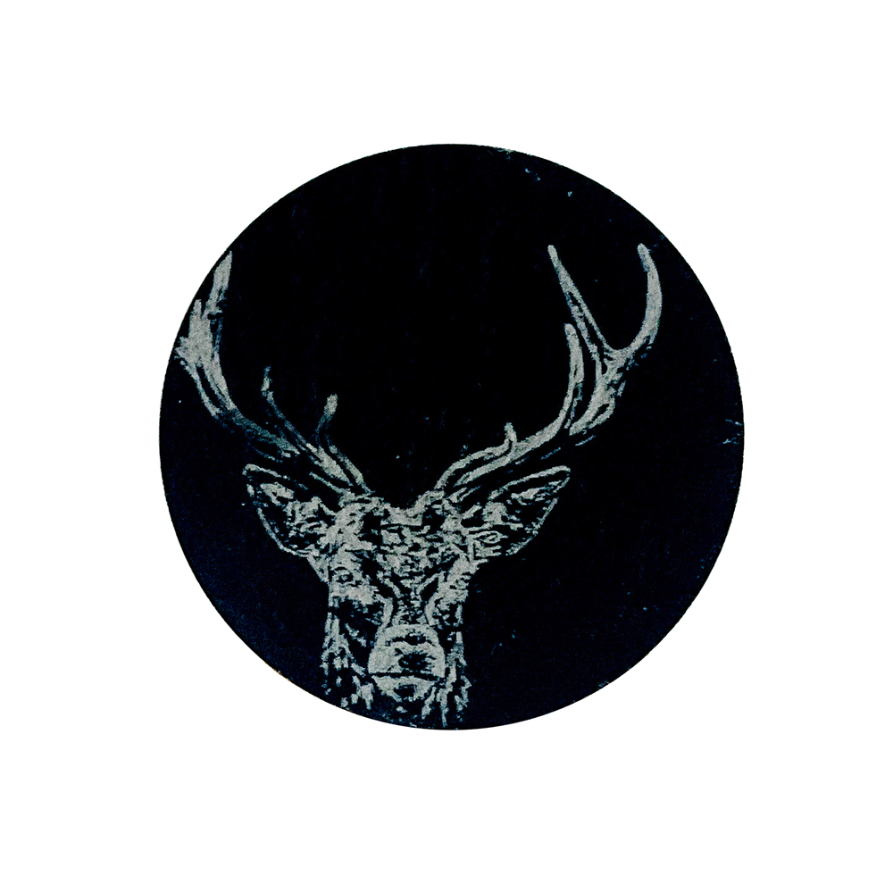 Picture of Slate Magnet - Round - Stag