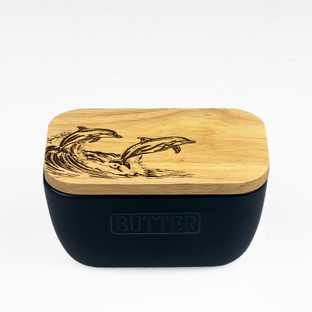 Picture of Blue Butter Dish - Dolphin