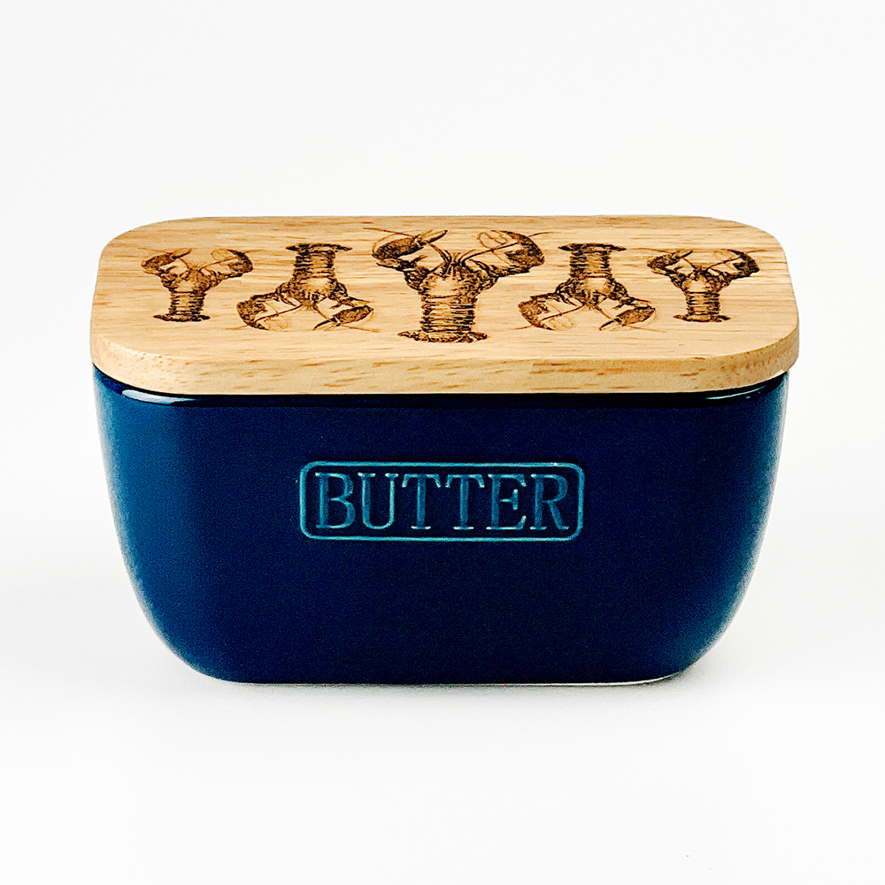 Picture of Blue Butter Dish - Lobster Repeat