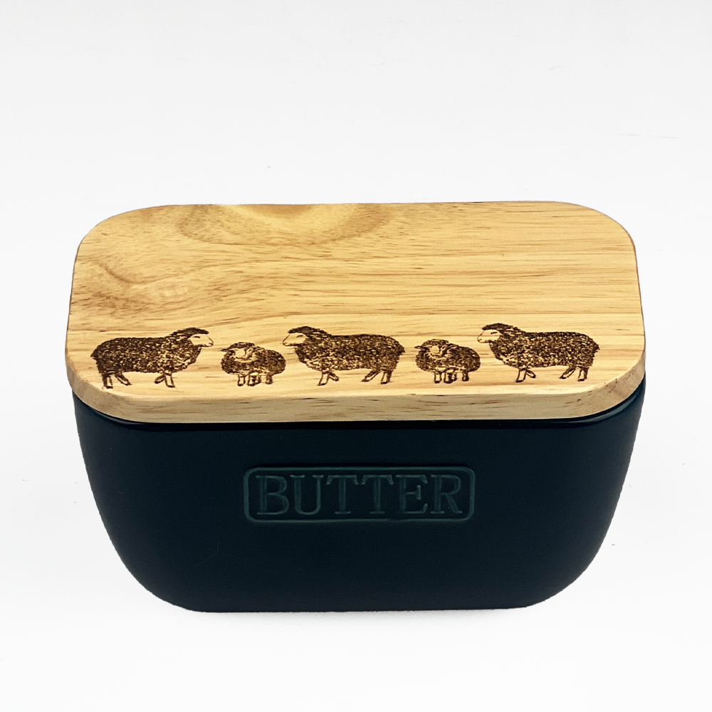 Picture of Blue Butter Dish - Sheep