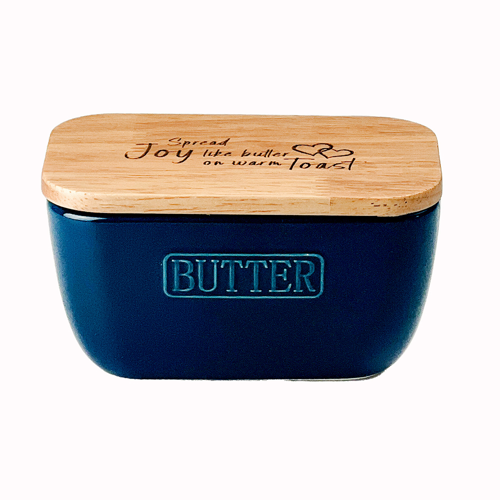 Picture of Blue Butter Dish - Spread Joy