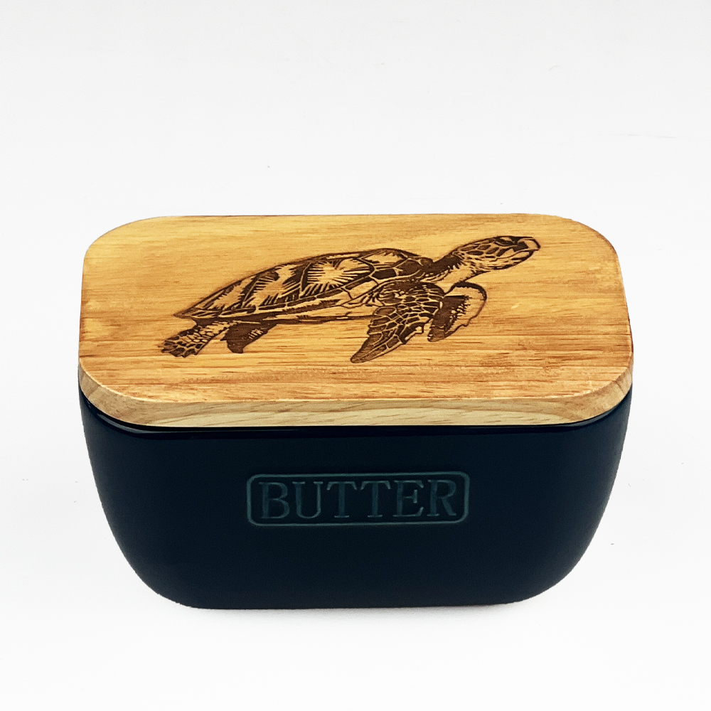 Picture of Blue Butter Dish - Turtle