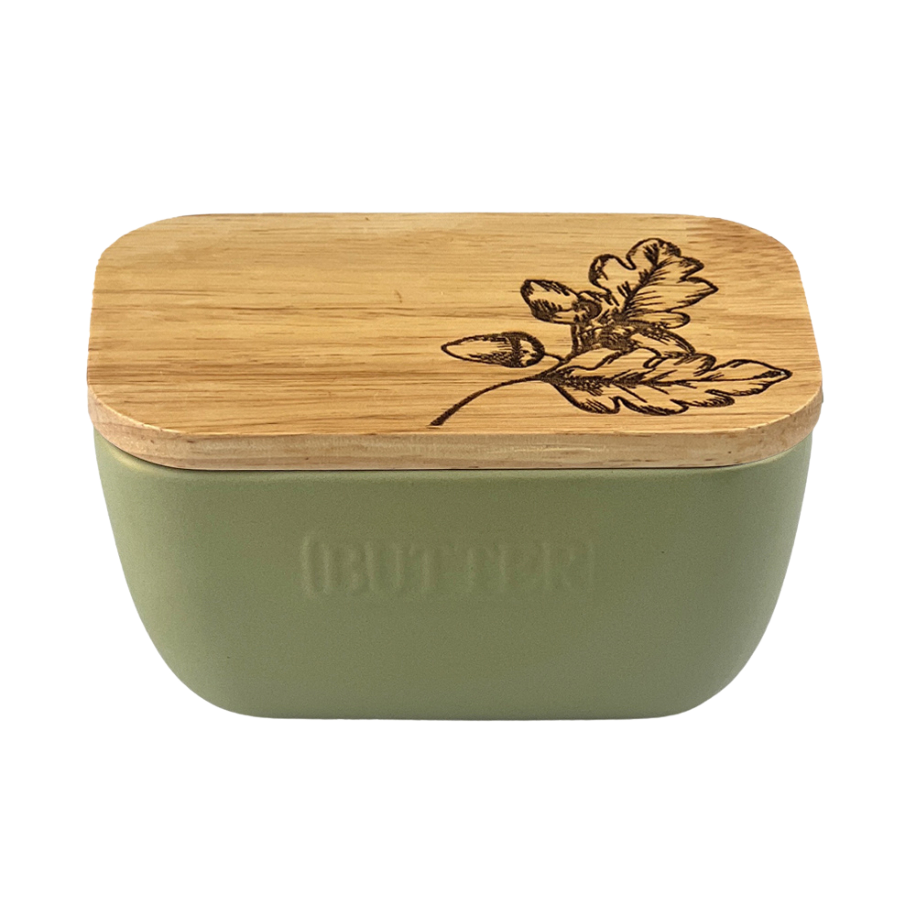 Picture of Sage Green Butter Dish –  Autumn Acorns
