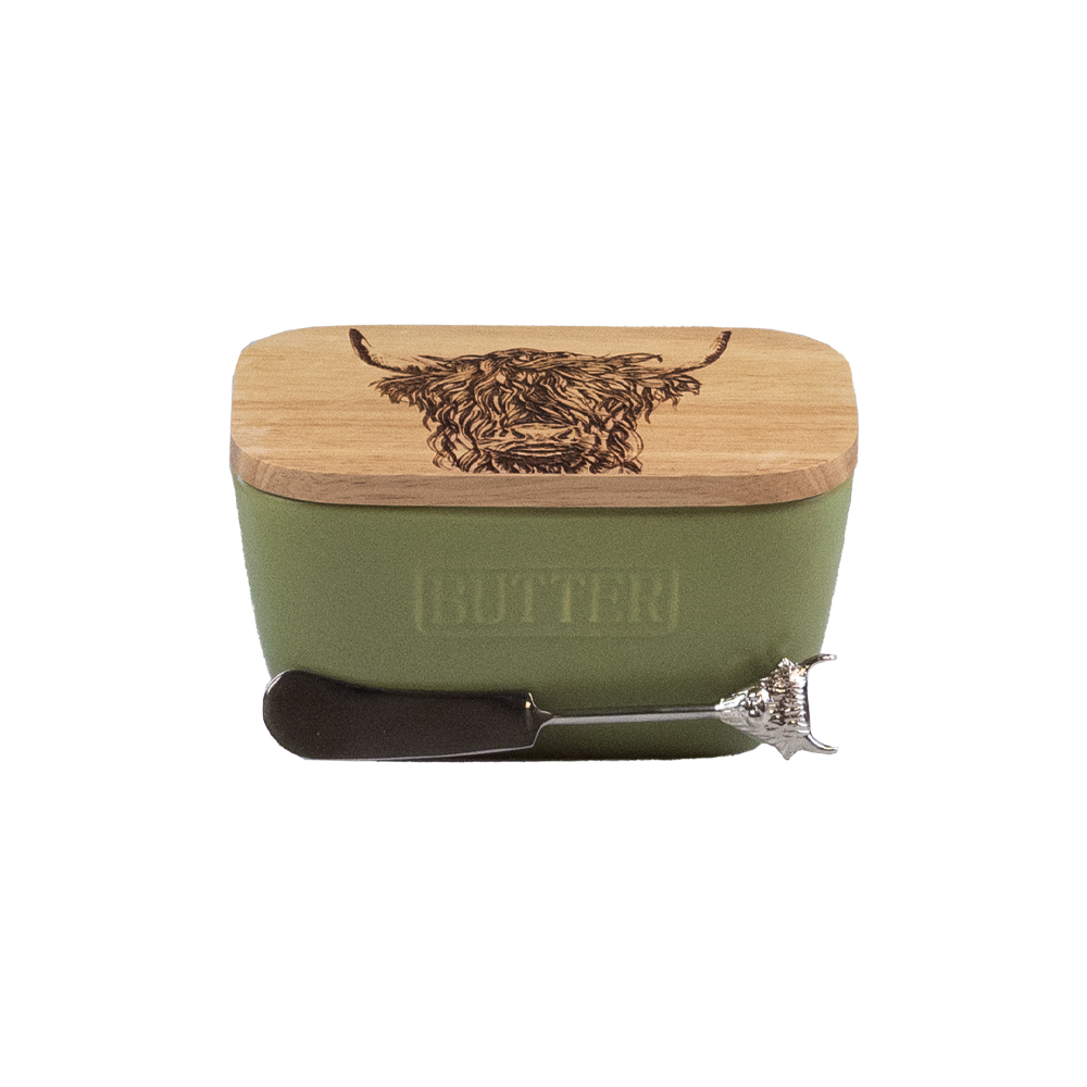 Picture of Green Butter Dish & Knife Set - HC