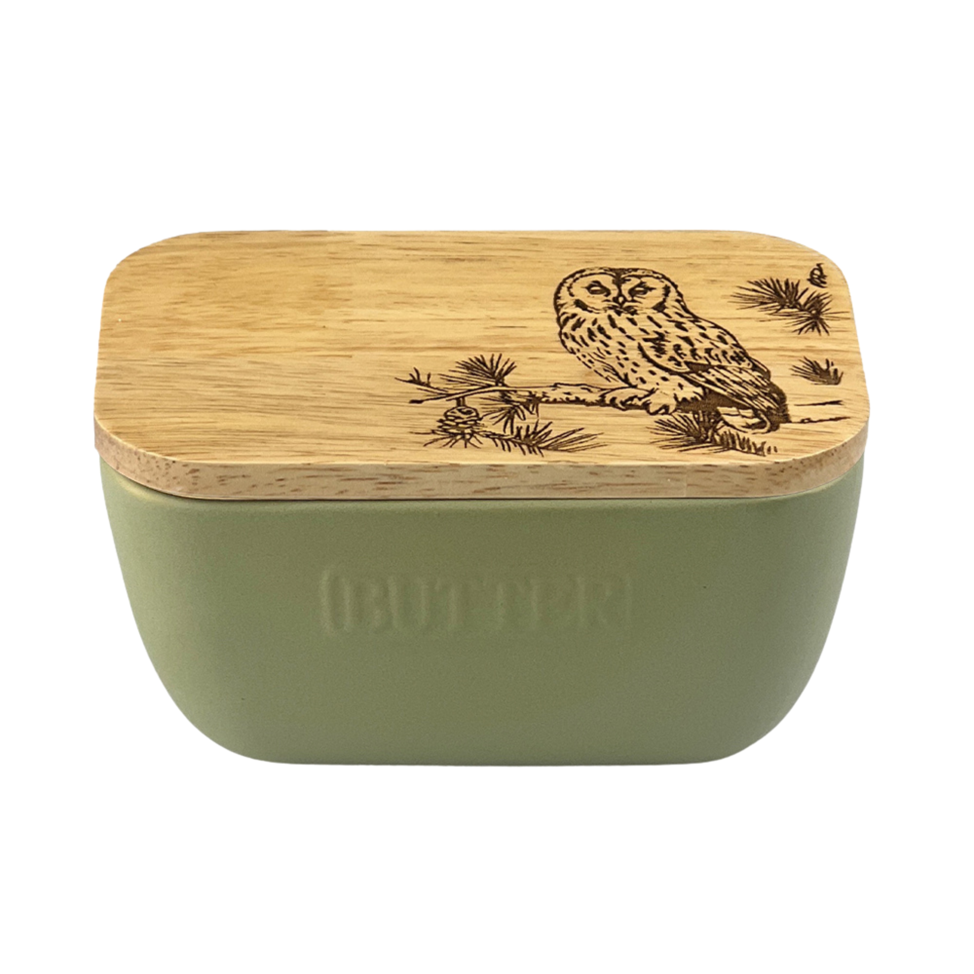 Picture of Sage Green Butter Dish – Tawny Owl